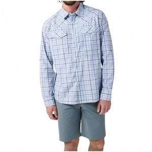 NEW STIO men's eddy drift shirt in january sky plaid